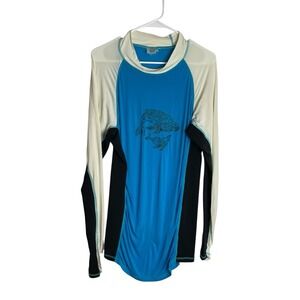 Vtg Pacific Whale Foundation Swim Shirt Rashguard Mens XL/2XL Blue Long Sleeve